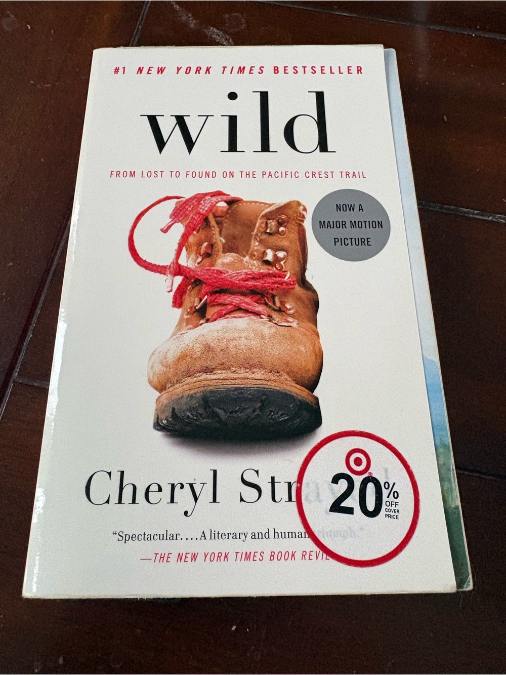 Wild by Cheryl Strayed - White Cover with Brown Boot and Red Laces